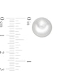 Thumbnail Image 3 of 11.0-12.0mm Button Freshwater Cultured Pearl Stud Earrings in Sterling Silver