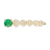 Thumbnail Image 4 of 4.5mm Emerald and White Sapphire Floral Cluster Bar Ring in 10K Gold