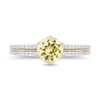 Thumbnail Image 3 of Enchanted Disney Belle Lemon Quartz and 1/3 CT. T.W. Diamond Engagement Ring in 14K Two-Tone Gold