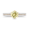 Thumbnail Image 2 of Enchanted Disney Belle Lemon Quartz and 1/3 CT. T.W. Diamond Engagement Ring in 14K Two-Tone Gold