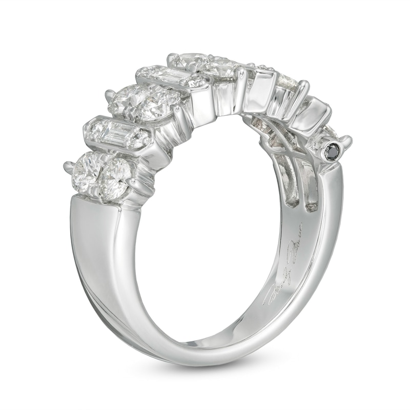 Main Image 2 of Marilyn Monroe™ Collection 1-1/2 CT. T.W. Baguette and Round Diamond Alternating Band in 14K White Gold