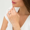 Thumbnail Image 2 of Vera Wang Love Collection 1 CT. T.W. Emerald-Cut Diamond Frame Engagement Ring in 14K White Gold with Black Rhodium