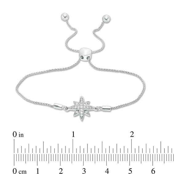 1/10 CT. T.w. Diamond North Star Bolo Bracelet in Sterling Silver - 9.5"