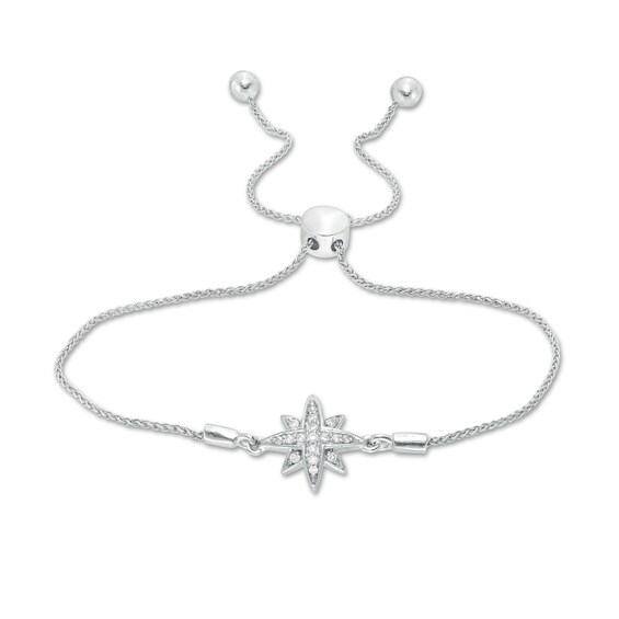 1/10 CT. T.w. Diamond North Star Bolo Bracelet in Sterling Silver - 9.5"