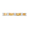 Thumbnail Image 4 of Baguette Citrine and Lab-Created White Sapphire Alternating Four Stone Ring in Sterling Silver