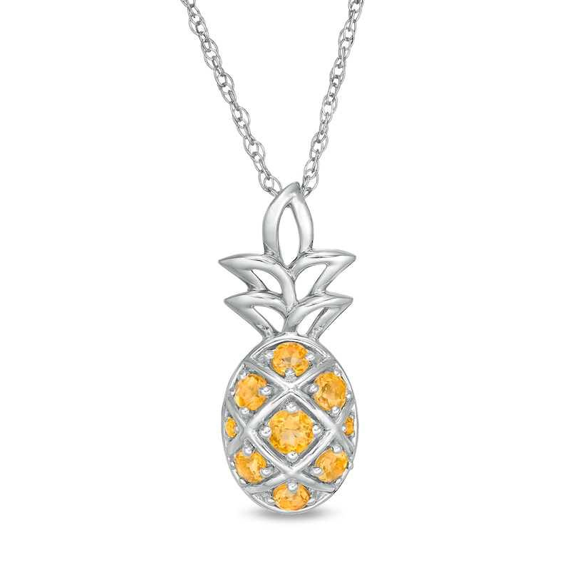 Main Image 1 of Citrine Pineapple Pendant in Sterling Silver