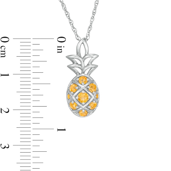 Citrine Pineapple Pendant in Sterling Silver