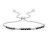 Thumbnail Image 1 of 3/4 CT. T.W. Enhanced Black and White Diamond Stripes Bolo Bracelet in Sterling Silver - 9.5"