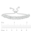 Thumbnail Image 3 of 1/10 CT. T.W. Diamond Cascading Infinity with Flowers Bolo Bracelet in Sterling Silver - 9.5"