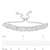Thumbnail Image 3 of 1/10 CT. T.W. Diamond Cascading Infinity with Flowers Bolo Bracelet in Sterling Silver - 9.5"
