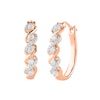 Thumbnail Image 1 of 1/3 CT. T.W. Diamond Cascading Five Stone Hoop Earrings in 10K Rose Gold