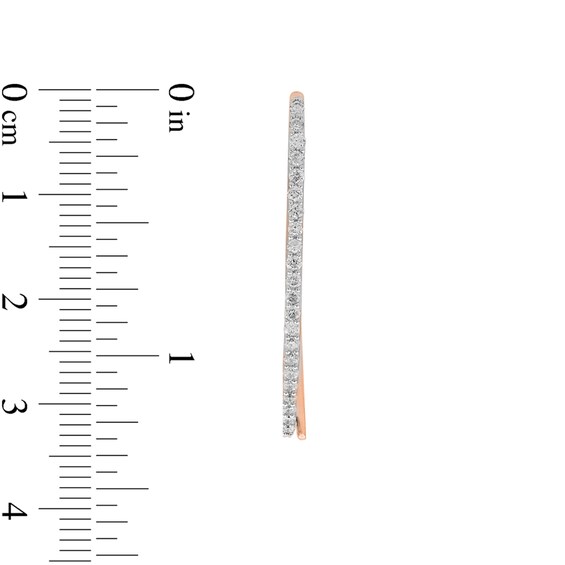 1/2 CT. T.W. Diamond Threader Hoop Earrings in 10K Rose Gold 1/2 CT. T.W. Diamond Threader Hoop Earrings in 10K Rose Gold