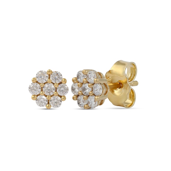1/4 CT. T.w. Composite Diamond Flower Stud Earrings in 10K Gold