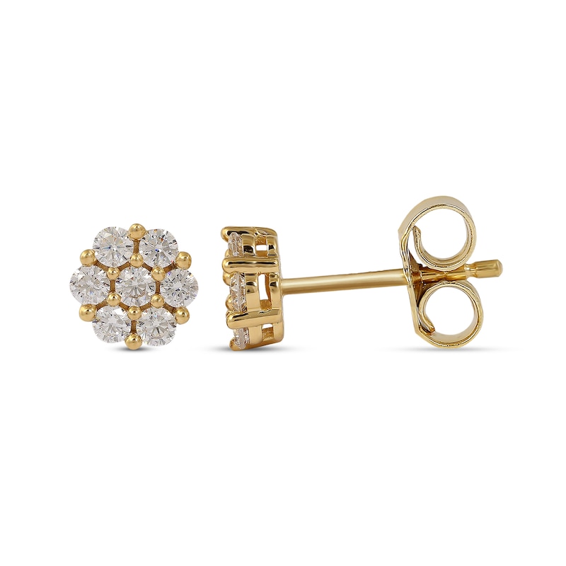 1/4 CT. T.W. Composite Diamond Flower Stud Earrings in 10K Gold