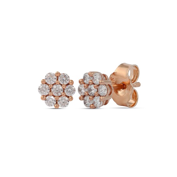 1/4 CT. T.W. Composite Diamond Flower Stud Earrings in 10K Rose Gold 1/4 CT. T.W. Composite Diamond Flower Stud Earrings in 10K Rose Gold