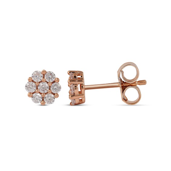 1/4 CT. T.W. Composite Diamond Flower Stud Earrings in 10K Rose Gold 1/4 CT. T.W. Composite Diamond Flower Stud Earrings in 10K Rose Gold