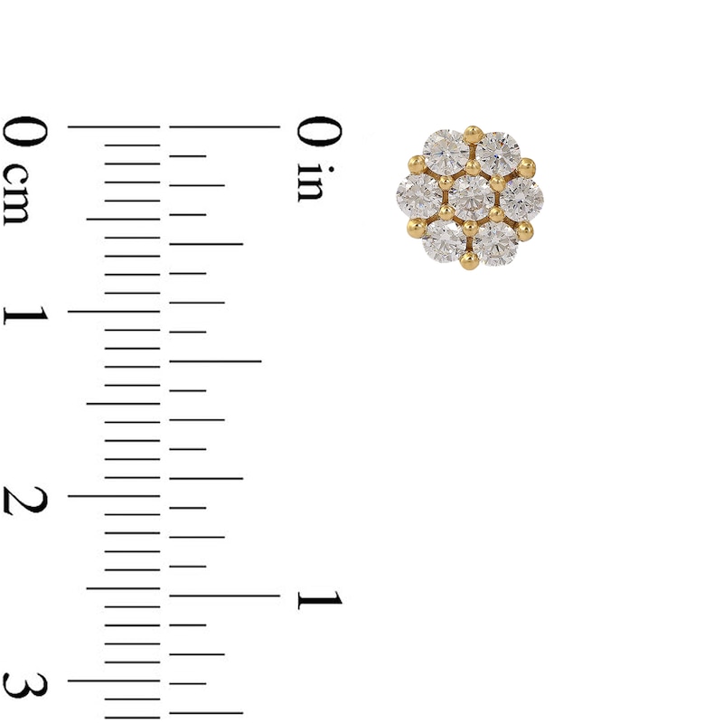 Main Image 3 of 1/3 CT. T.W. Composite Diamond Flower Stud Earrings in 10K Gold