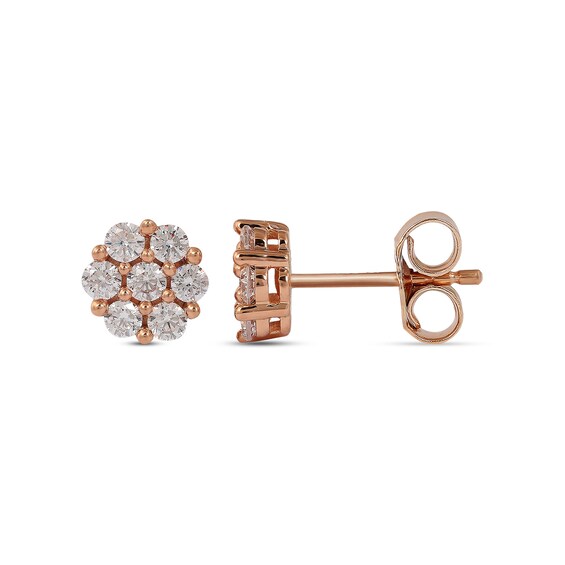 1/3 CT. T.W. Composite Diamond Flower Stud Earrings in 10K Rose Gold 1/3 CT. T.W. Composite Diamond Flower Stud Earrings in 10K Rose Gold