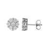 Thumbnail Image 2 of 1 CT. T.W. Multi-Diamond Flower Stud Earrings in 10K White Gold