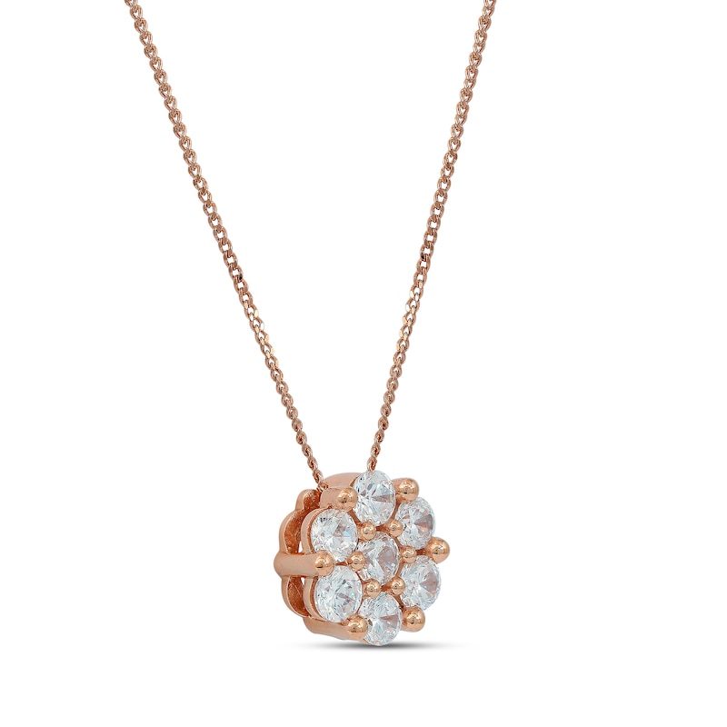 Main Image 2 of 1/5 CT. T.W. Composite Diamond Flower Pendant in 10K Rose Gold