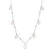 Thumbnail Image 0 of 7.0-7.5mm Baroque Cultured Freshwater Pearl Dangle and Brilliance Bead Alternating Station Necklace in Sterling Silver