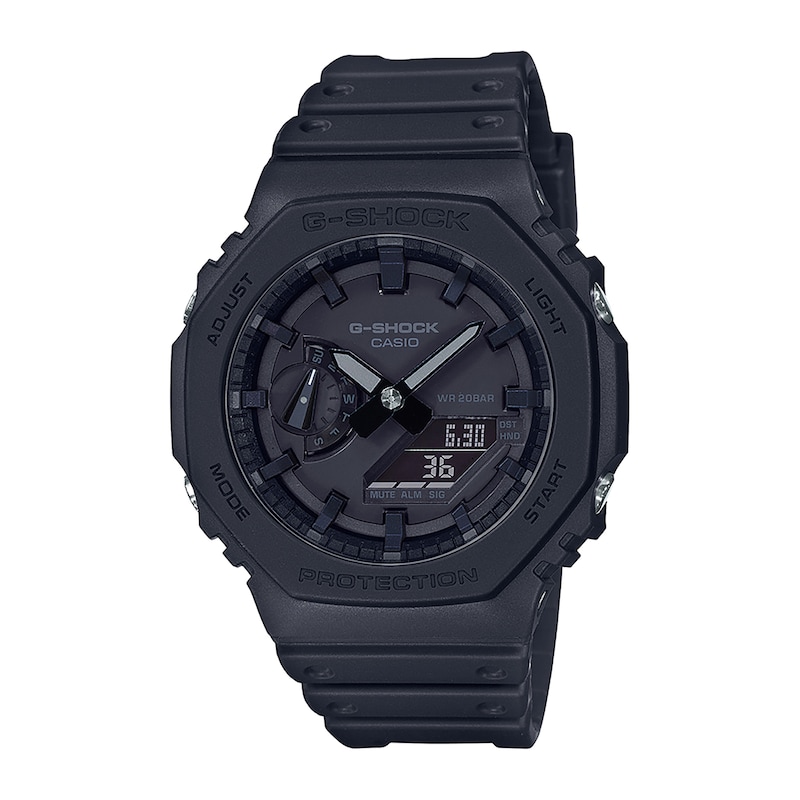 Men's Casio Classic Black Resin Strap Watch with Black Dial GA2100-1A1) | Zales