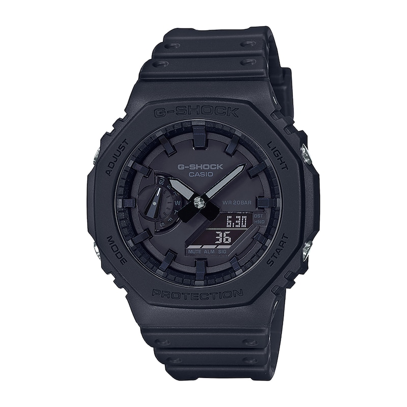 visual analizar Hipócrita Men's Casio G-Shock Classic Black Resin Strap Watch with Black Dial (Model:  GA2100-1A1) | Zales