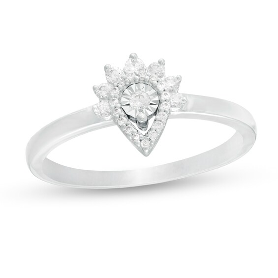 1/6 CT. T.W. Diamond Teardrop Promise Ring in Sterling Silver 1/6 CT. T.W. Diamond Teardrop Promise Ring in Sterling Silver