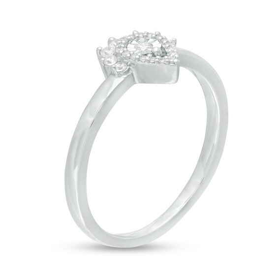 1/6 CT. T.W. Diamond Teardrop Promise Ring in Ster 1/6 CT. T.W. Diamond Teardrop Promise Ring in Sterling Silver