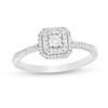 1/6 CT. T.W. Diamond Double Cushion Frame Promise Ring in 10K White Gold