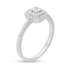 1/6 CT. T.W. Diamond Double Cushion Frame Promise Ring in 10K White Gold