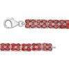 Thumbnail Image 3 of Oval Garnet Double Row Tennis Bracelet in Sterling Silver - 7.25"