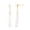 Thumbnail Image 1 of 3.0-4.5mm Baroque Freshwater Cultured Pearl Graduated Linear Drop Earrings in Sterling Silver with 18K Gold Plate