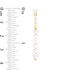 Thumbnail Image 3 of 3.0-4.5mm Baroque Freshwater Cultured Pearl Graduated Linear Drop Earrings in Sterling Silver with 18K Gold Plate