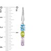 Thumbnail Image 3 of Oval Multi-Gemstone Graduated Four Stone Linear Drop Earrings in Sterling Silver