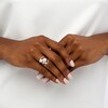 Thumbnail Image 2 of 4.5-8.5mm Freshwater Cultured Pearl and Lab-Created White Sapphire Cluster Open Shank Ring in 10K White Gold-Size 7