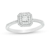 Thumbnail Image 1 of 1/6 CT. T.W. Diamond Double Cushion Frame Promise Ring in 10K White Gold