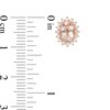 Thumbnail Image 3 of Oval Morganite and 1/3 CT. T.W. Diamond Starburst Frame Stud Earrings in 10K Rose Gold