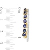Thumbnail Image 3 of Pear-Shaped Lab-Created Blue and White Sapphire Double Row Split J-Hoop Earrings in Sterling Silver with 14K Gold Plate