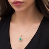 Thumbnail Image 2 of Oval Emerald and White Topaz Twist Frame Drop Pendant in Sterling Silver with 14K Gold Plate