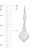 Thumbnail Image 2 of 6.0mm Cushion-Cut Lab-Created Opal and White Sapphire Cascading Open Flame Drop Earrings in Sterling Silver