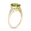 Thumbnail Image 3 of Oval Peridot and White Topaz Triple Row Side Accent Ring in 10K Gold