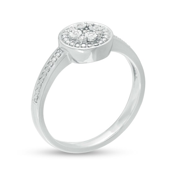 Composite Diamond Accent Frame Promise Ring in Sterling Silver Composite Diamond Accent Frame Promise Ring in Sterling Silver