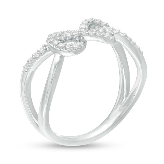 1/5 CT. T.W. Diamond Sideways Infinity Split Shank Ring in Sterling Silver 1/5 CT. T.W. Diamond Sideways Infinity Split Shank Ring in Sterling Silver