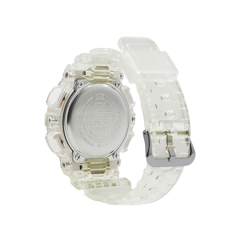 Ladies' Casio G-Shock S Series Clear Resin Strap Watch with Rose-Tone Dial (Model: GMAS110SR-7A)