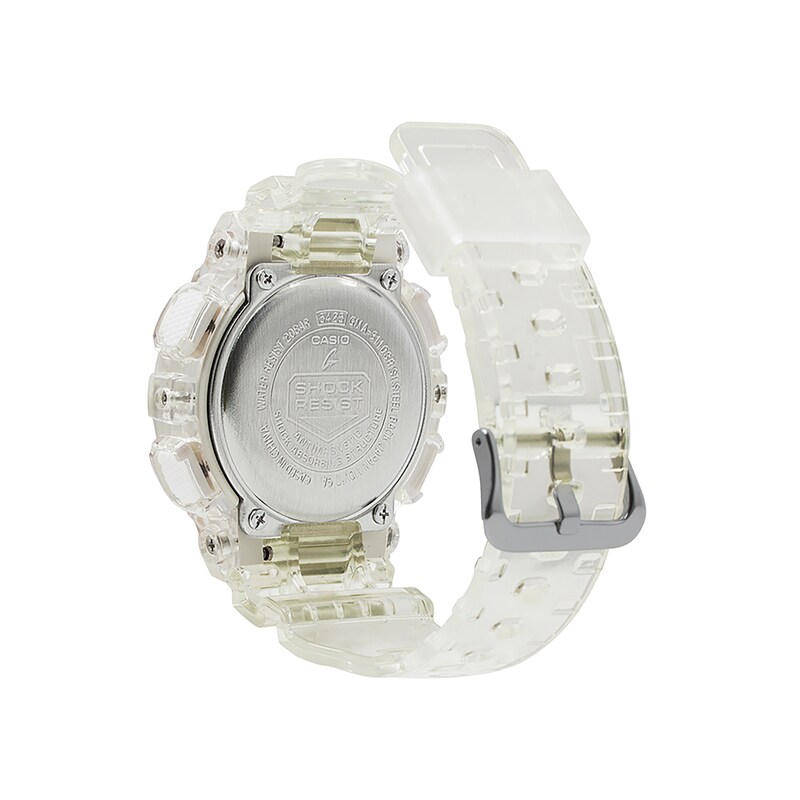 Ladies' Casio G-Shock S Series Clear Resin Strap Watch with Rose-Tone Dial (Model: GMAS110SR-7A)