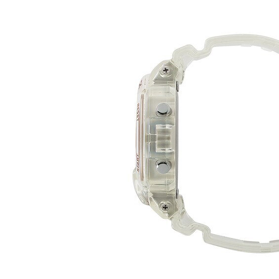 Ladies' Casio G-Shock S-Series Clear Resin Strap Watch with Rose-Tone