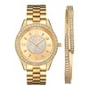 Thumbnail Image 1 of Ladies' JBW Mondrian 1/6 CT. T.W. Diamond And Crystal Accent 18K Gold Plate Watch and Bangle Set (Model: J6303-SetB)