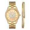 Thumbnail Image 0 of Ladies' JBW Mondrian 1/6 CT. T.W. Diamond And Crystal Accent 18K Gold Plate Watch and Bangle Set (Model: J6303-SetB)