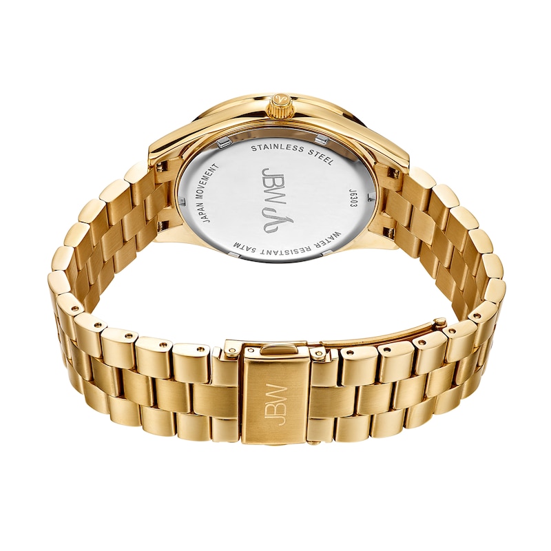 Main Image 3 of Ladies' JBW Mondrian 1/6 CT. T.W. Diamond And Crystal Accent 18K Gold Plate Watch and Bangle Set (Model: J6303-SetB)